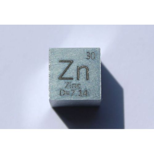 Zinek kovová kostka Zn 10x10mm leštěná kostka čistoty 99,99%