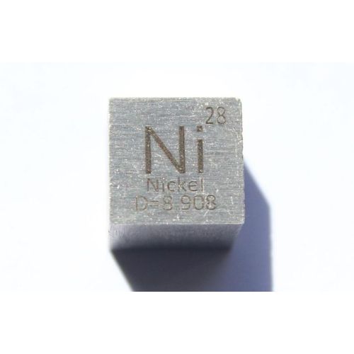 Kovová kostka niklu 10x10mm leštěná kostka o čistotě 99,6 %