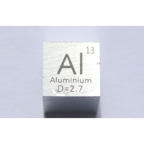 Hliník Al kovová kostka 10x10mm leštěná kostka 99,99% čistoty
