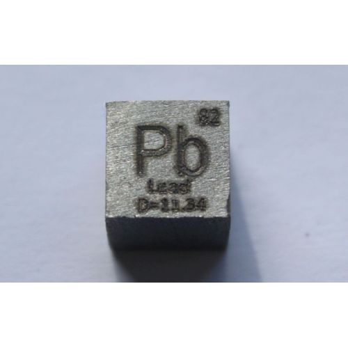Olovo Pb kovová kostka 10x10mm leštěná kostka čistoty 99,99%