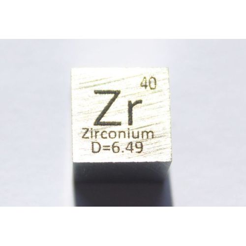 Zirkonium Zr kovová kostka 10x10mm leštěná kostka čistoty 99,2%