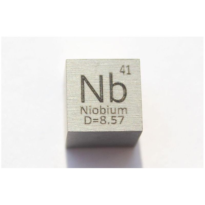 Niob Nb kovová kostka 10x10mm leštěná 99,95% čistota Niob kostka